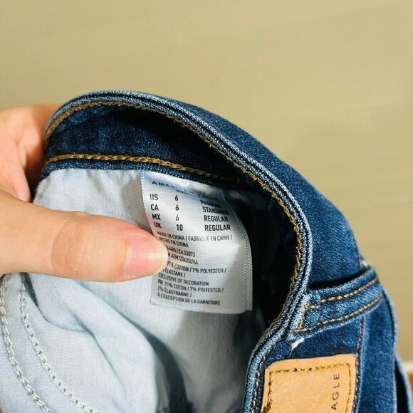 AEO Ne(X)t Level Stretch Hi-Rise Mini Skirt Denim SZ 6 - Picture 7 of 7